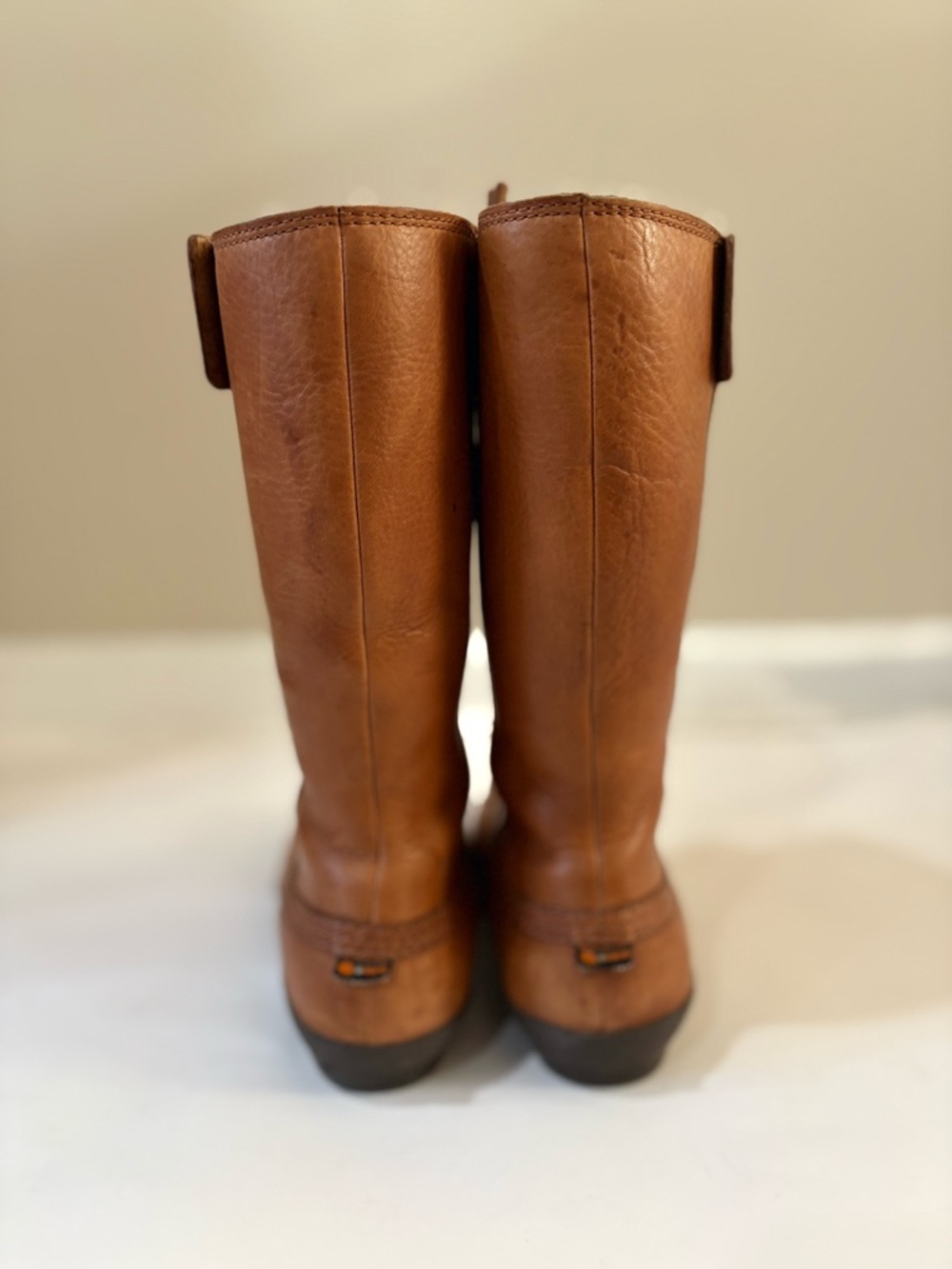 UGG Boots Women 8.5 Brown Leather Shearling Zip Mid Calf Casual Cozy Waterproof - Picture 4 of 11